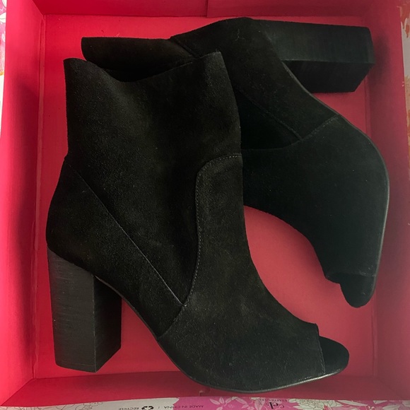 Open toe black ankle booties - Picture 1 of 5